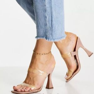 New, never worn! ASOS clear mule heel, NEVER WORN. New, size 8